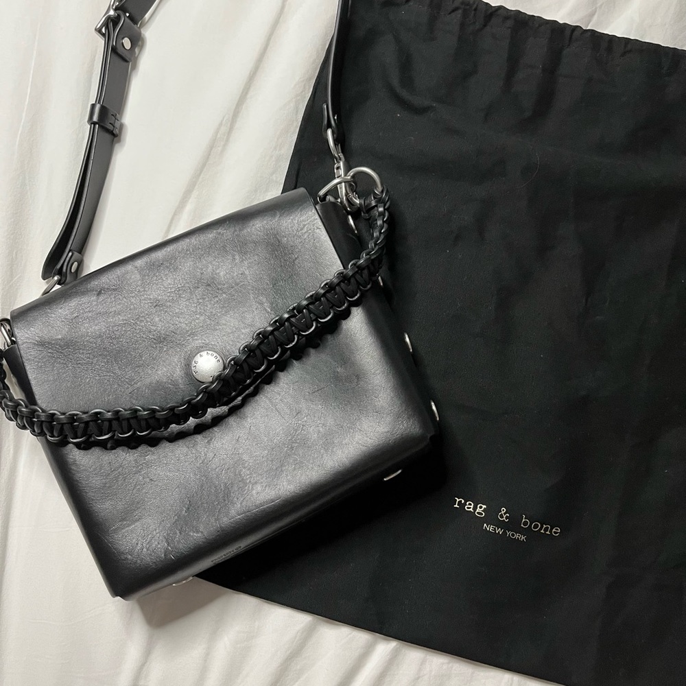 Rag & Bone Atlas Shoulder Bag in Black Leather